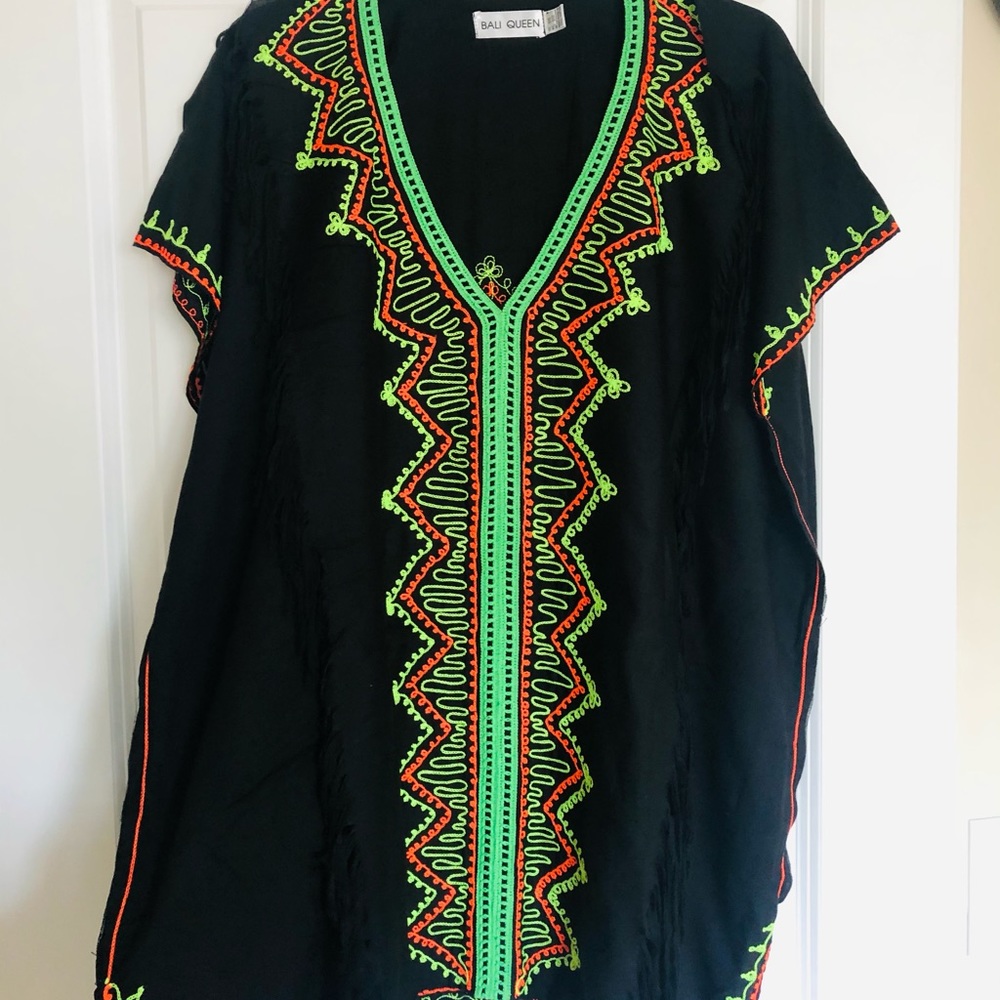 Black embroidery shirt blouse